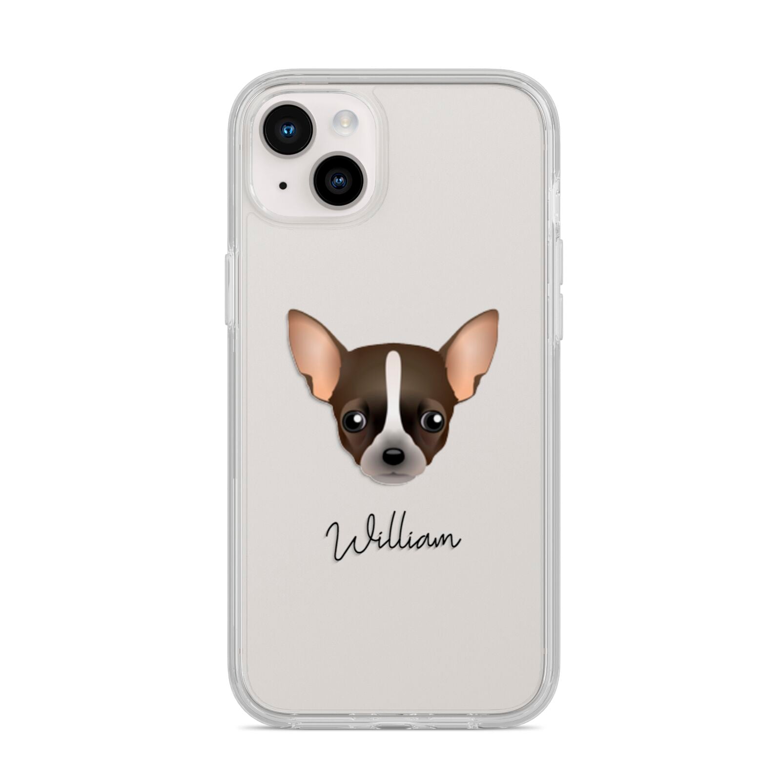 Chihuahua Personalised iPhone 14 Plus Clear Tough Case Starlight