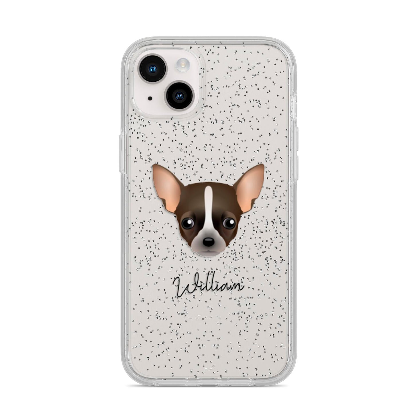 Chihuahua Personalised iPhone 14 Plus Glitter Tough Case Starlight