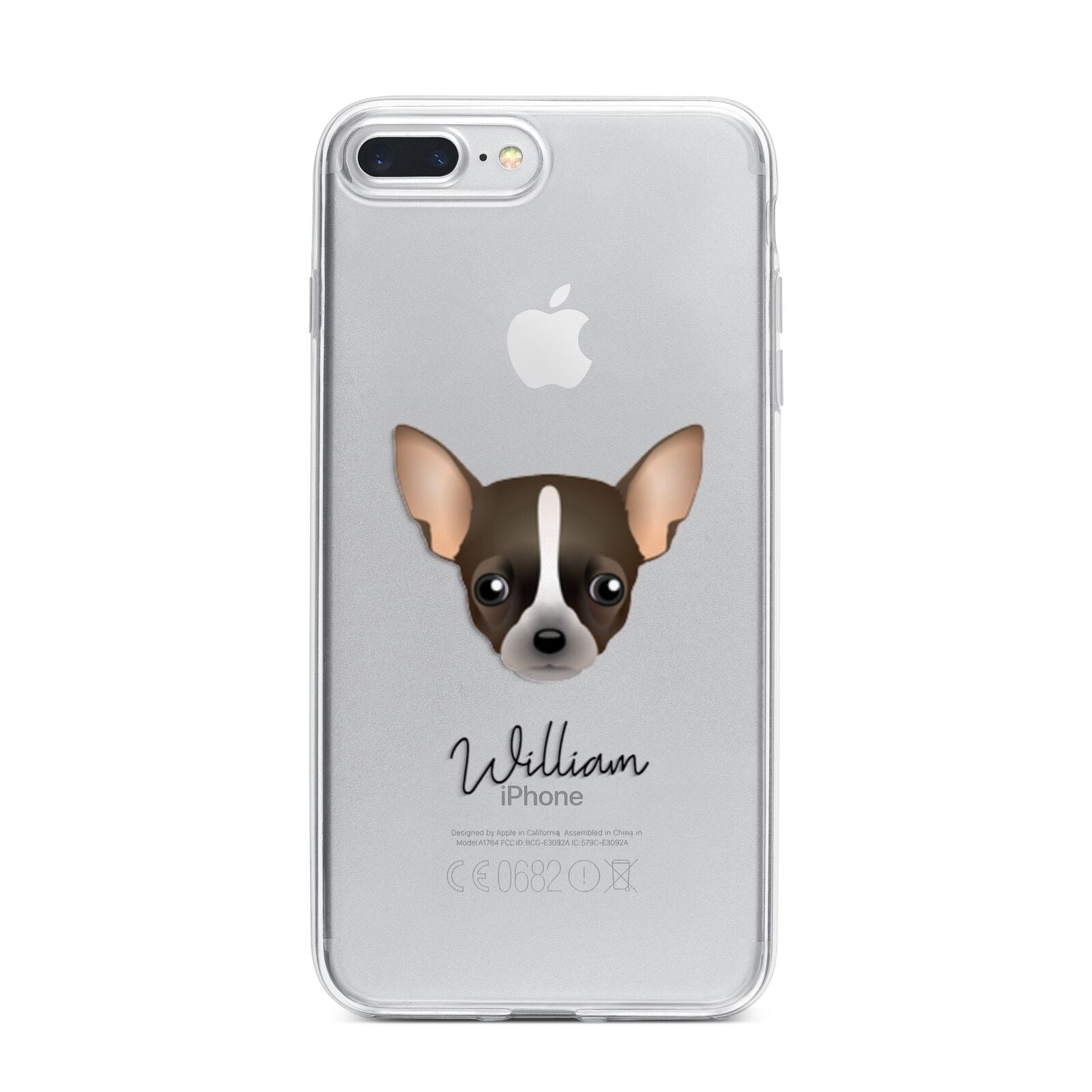 Chihuahua Personalised iPhone 7 Plus Bumper Case on Silver iPhone