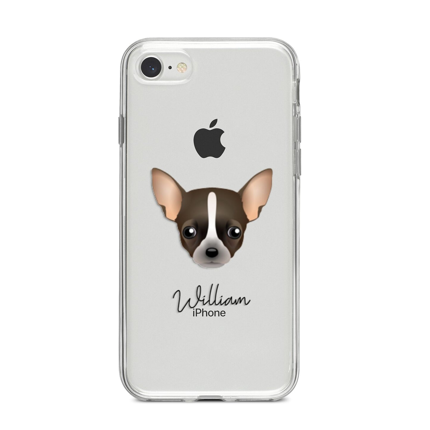 Chihuahua Personalised iPhone 8 Bumper Case on Silver iPhone