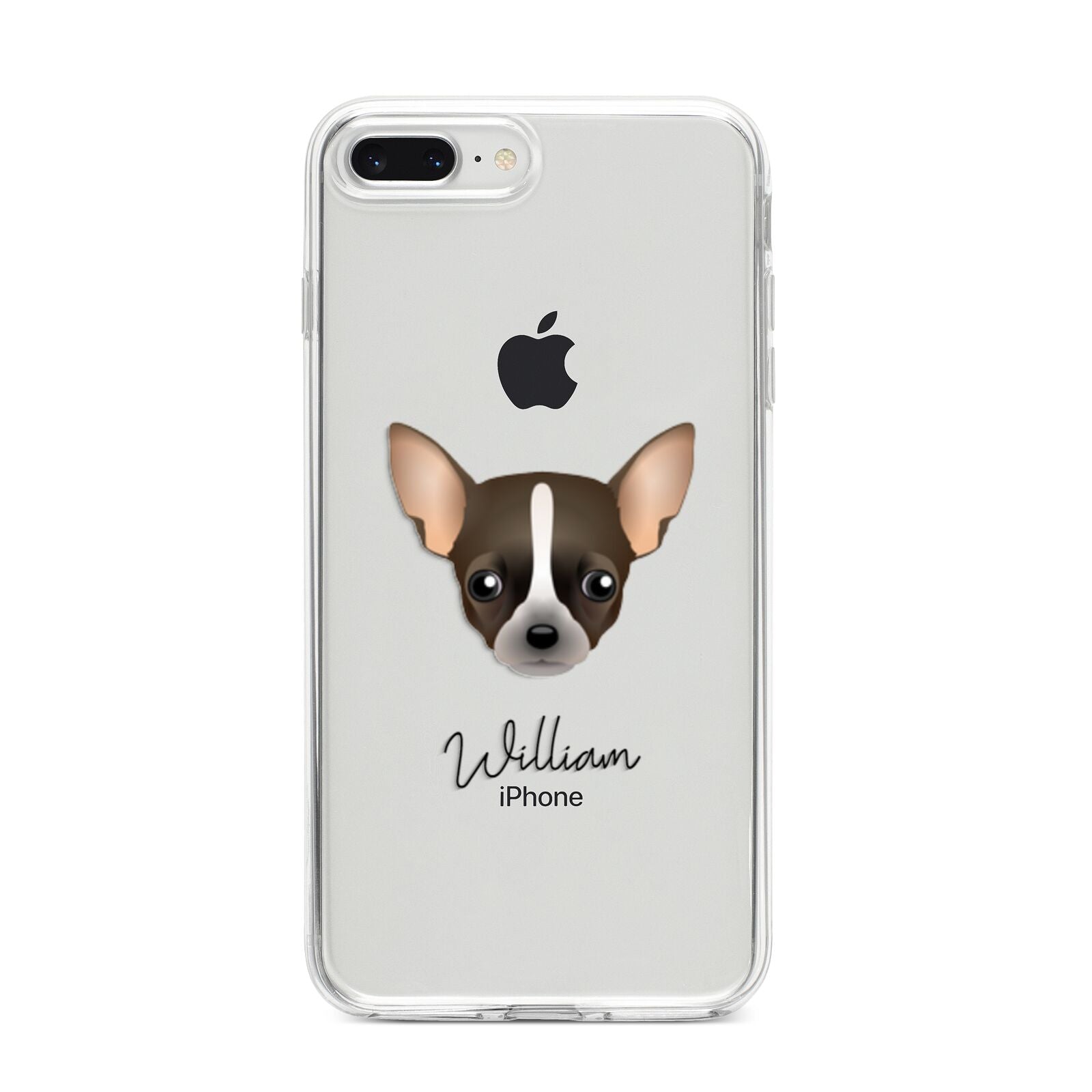 Chihuahua Personalised iPhone 8 Plus Bumper Case on Silver iPhone