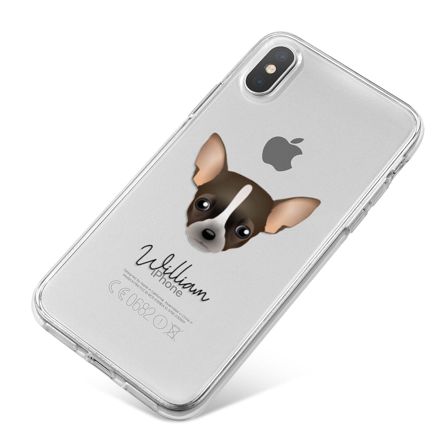Chihuahua Personalised iPhone X Bumper Case on Silver iPhone