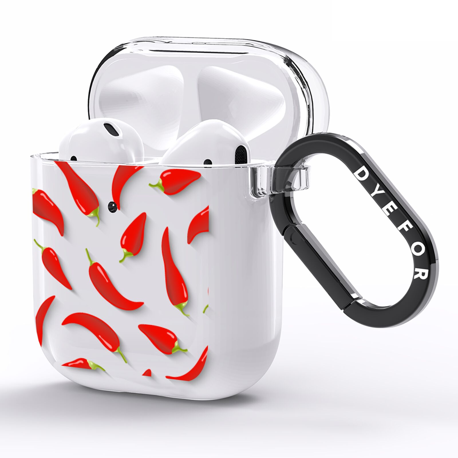 Chilli Pepper AirPods Clear Case Side Image