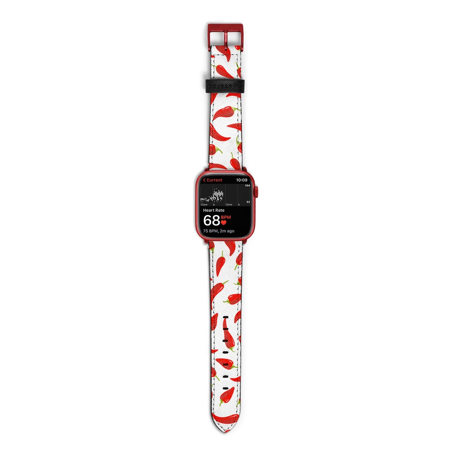 Chilli Pepper Apple Watch Strap Size 38mm with Red Hardware