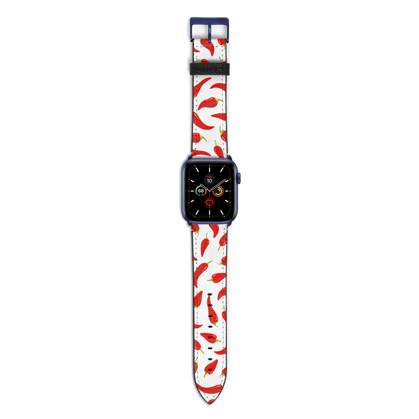 Chilli Pepper Apple Watch Strap with Blue Hardware