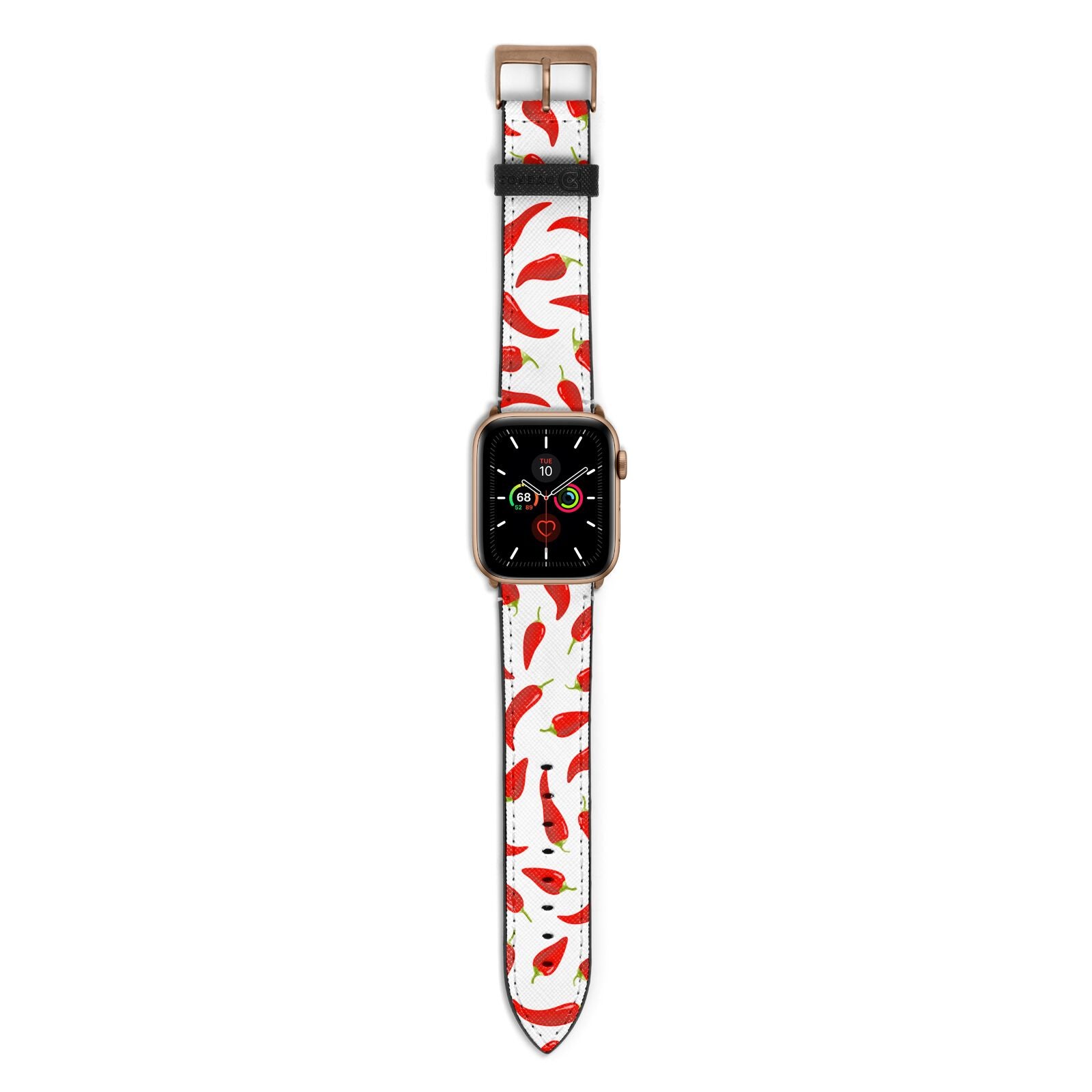 Chilli Pepper Apple Watch Strap with Gold Hardware