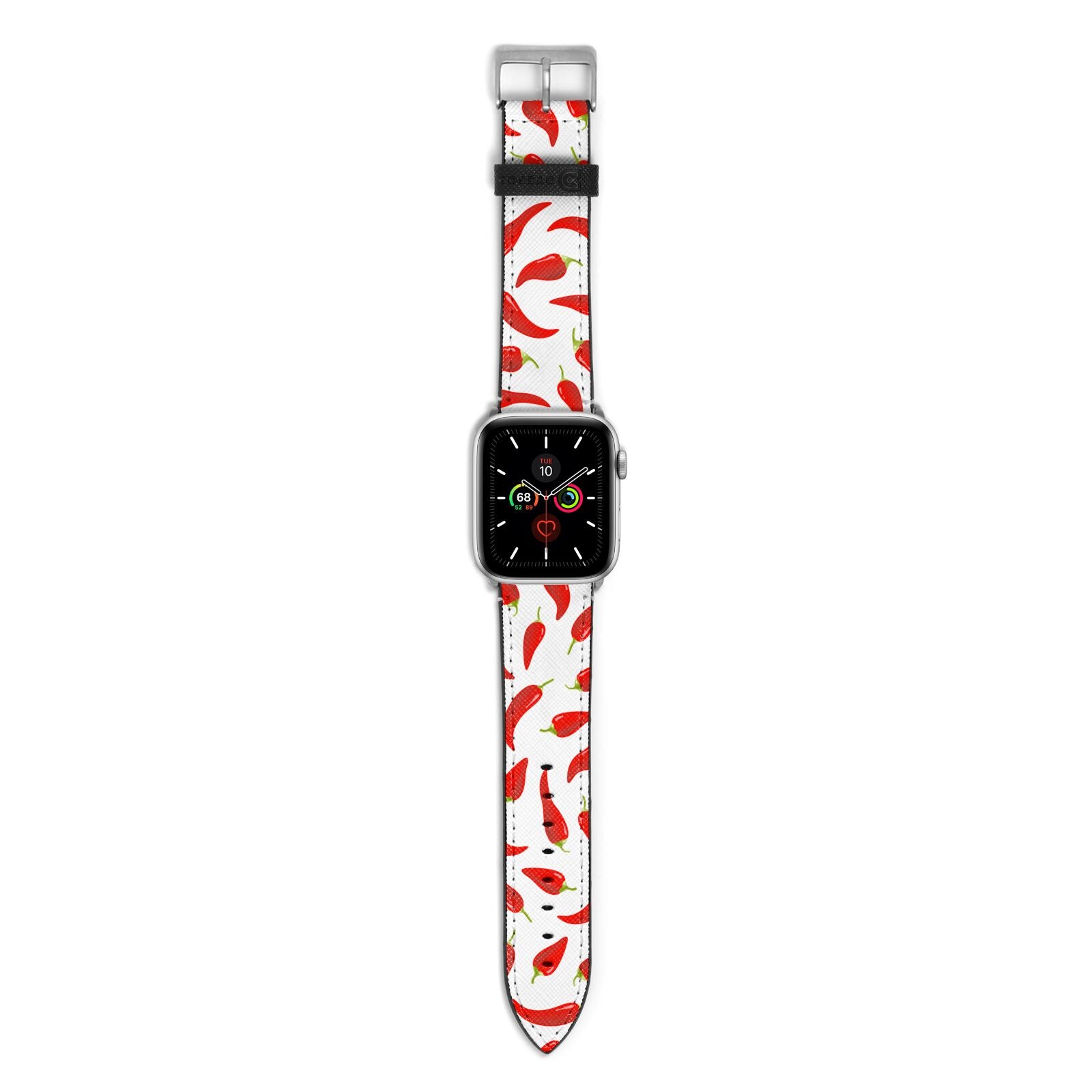 Chilli Pepper Apple Watch Strap with Silver Hardware