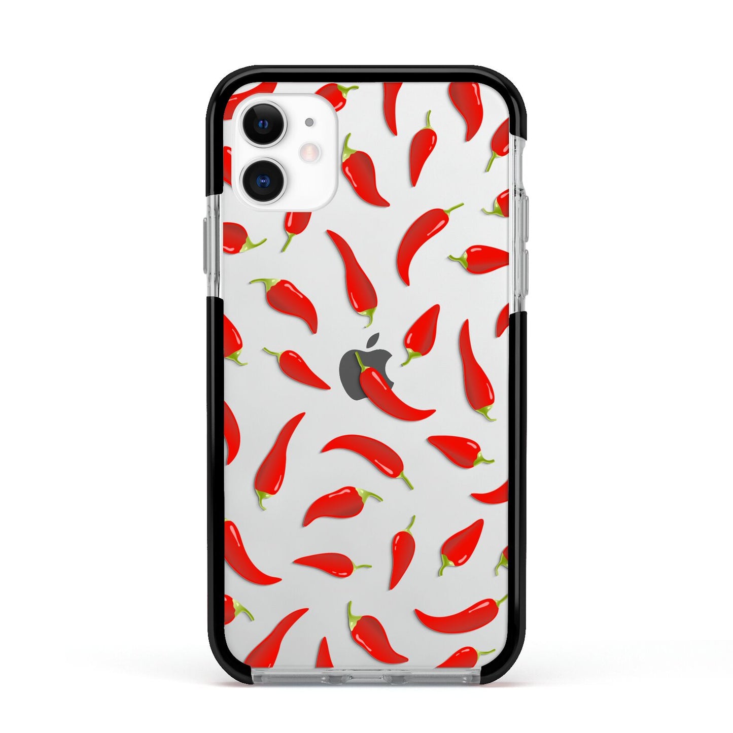 Chilli Pepper Apple iPhone 11 in White with Black Impact Case
