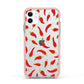 Chilli Pepper Apple iPhone 11 in White with Pink Impact Case