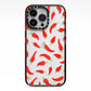 Chilli Pepper iPhone 13 Pro Black Impact Case on Silver phone