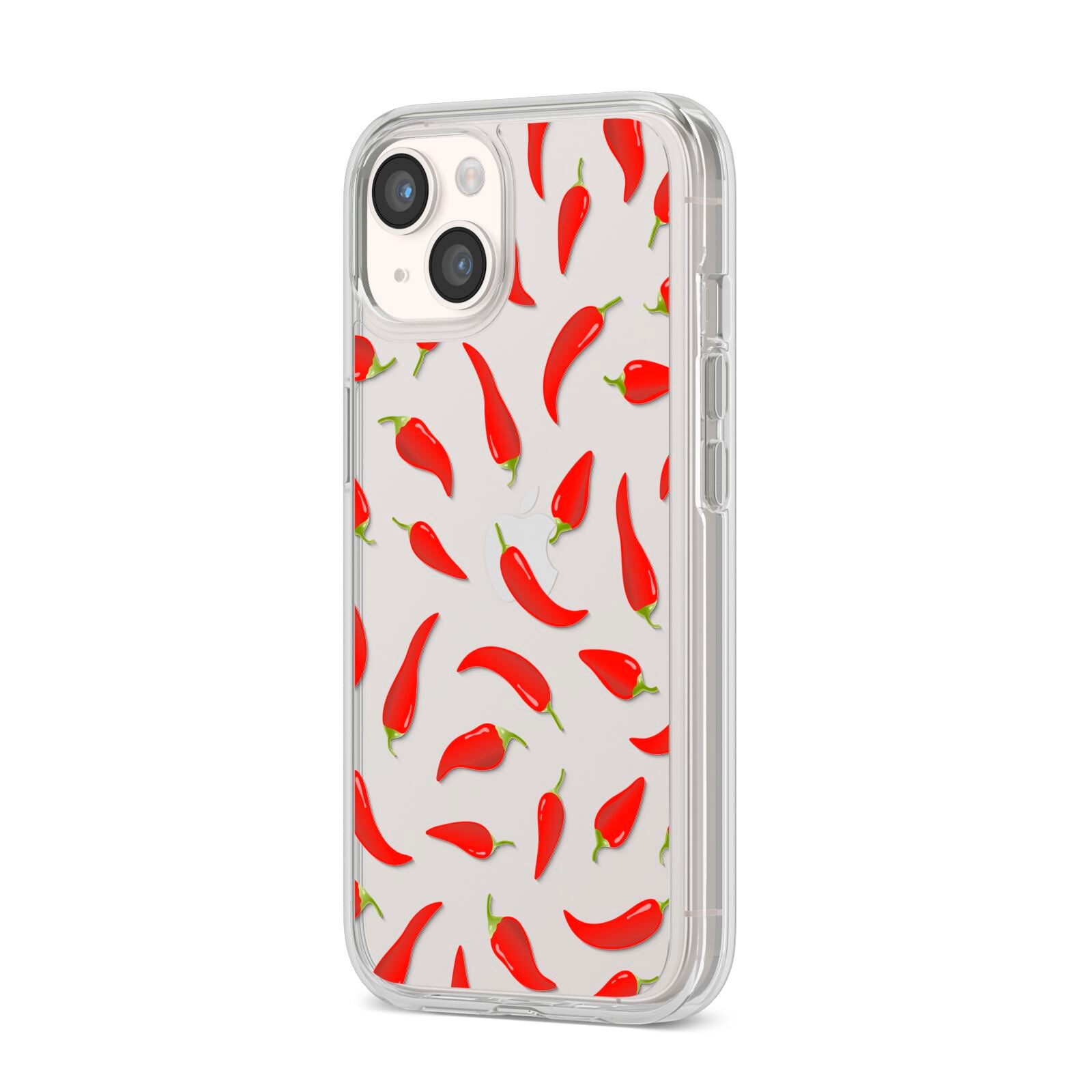 Chilli Pepper iPhone 14 Clear Tough Case Starlight Angled Image