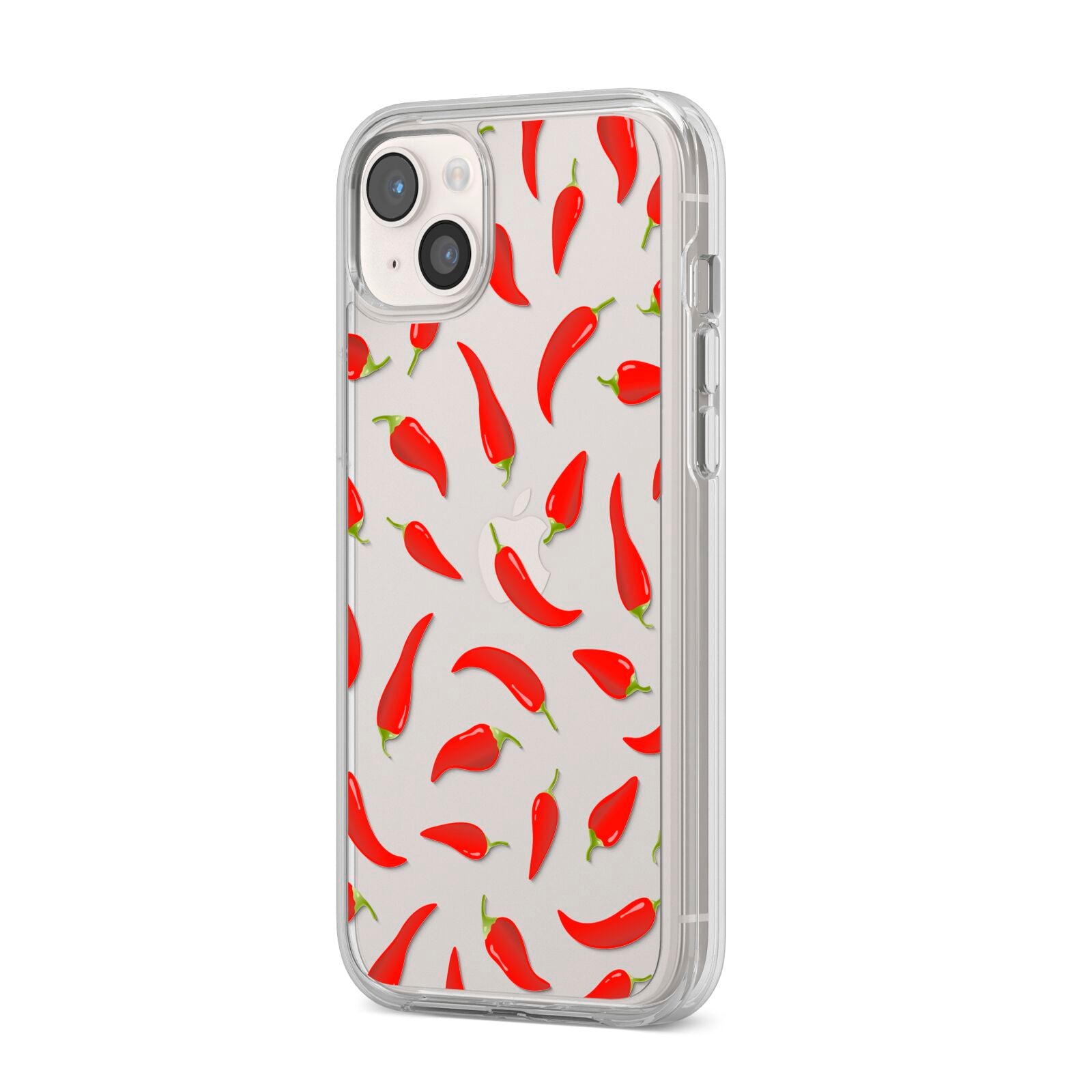 Chilli Pepper iPhone 14 Plus Clear Tough Case Starlight Angled Image