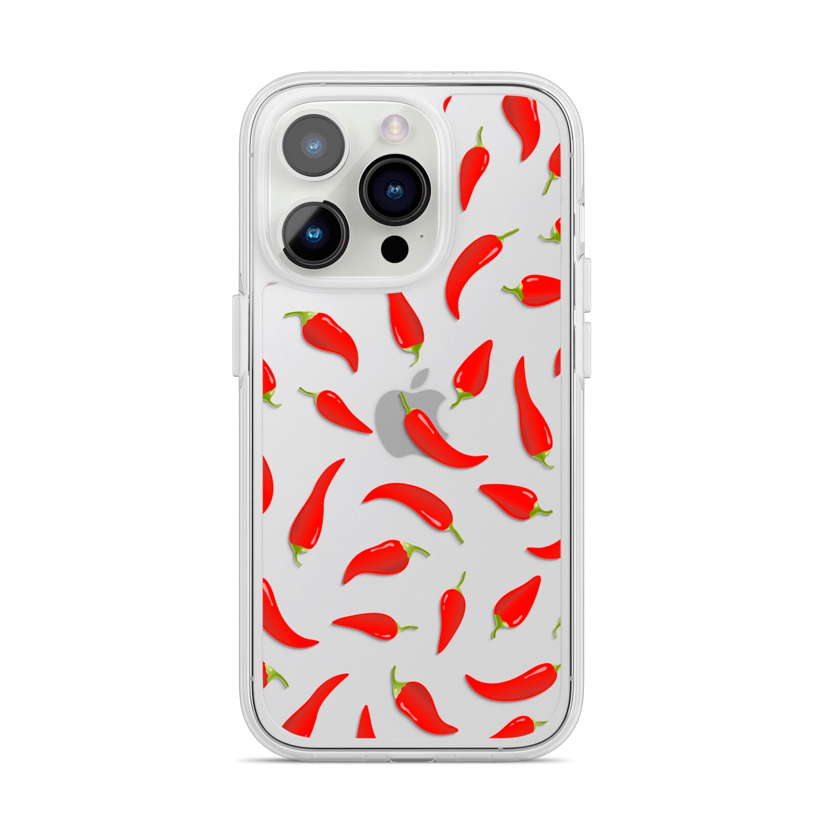 Chilli Pepper iPhone 14 Pro Clear Tough Case Silver