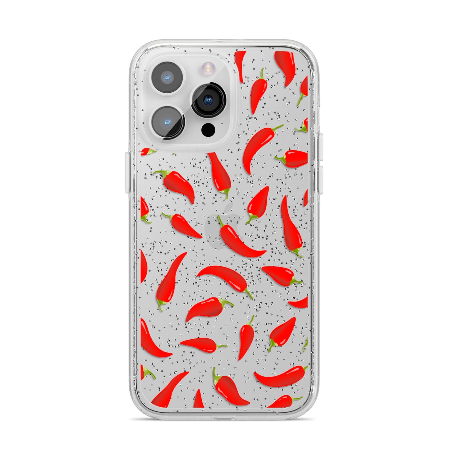 Chilli Pepper iPhone 14 Pro Max Glitter Tough Case Silver