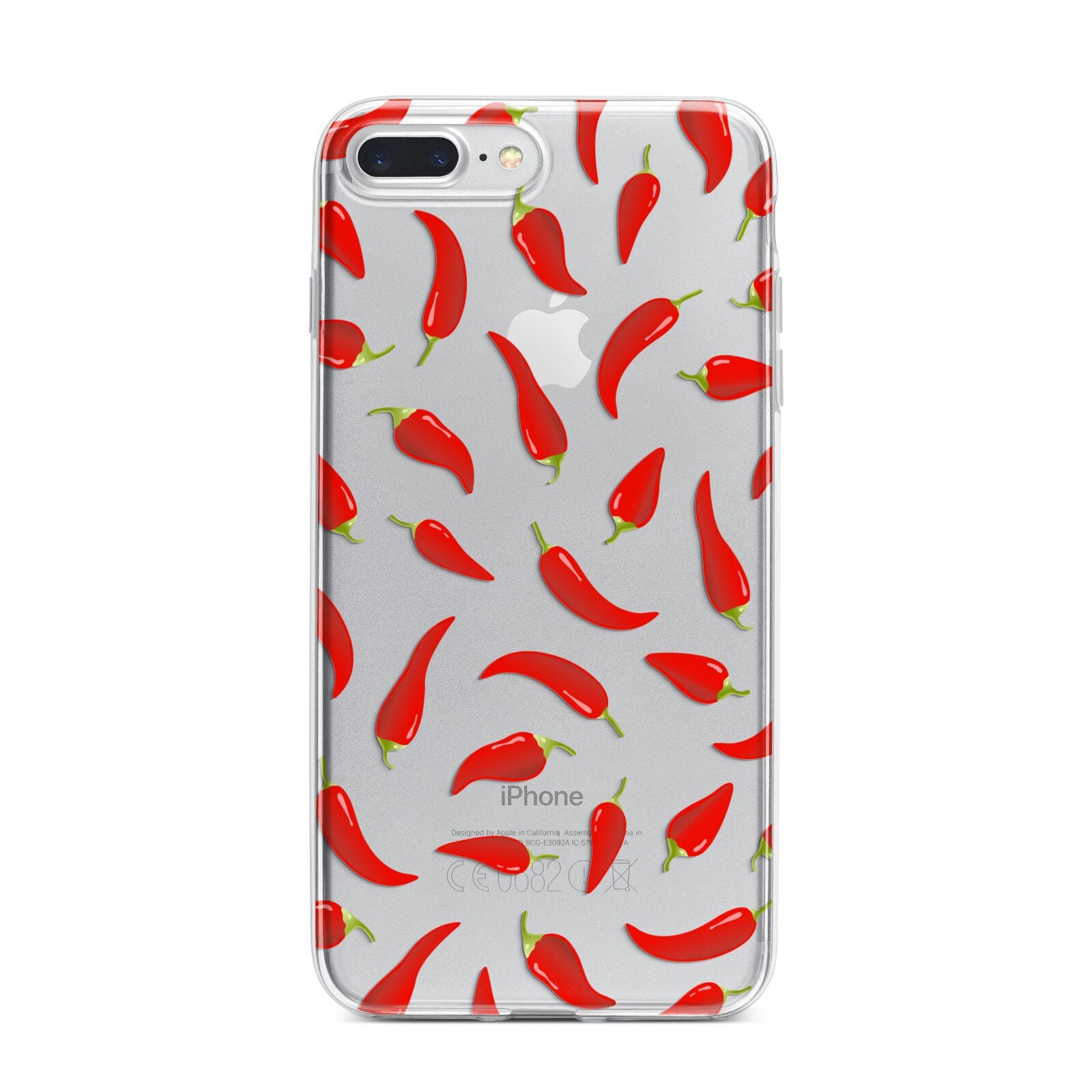 Chilli Pepper iPhone 7 Plus Bumper Case on Silver iPhone