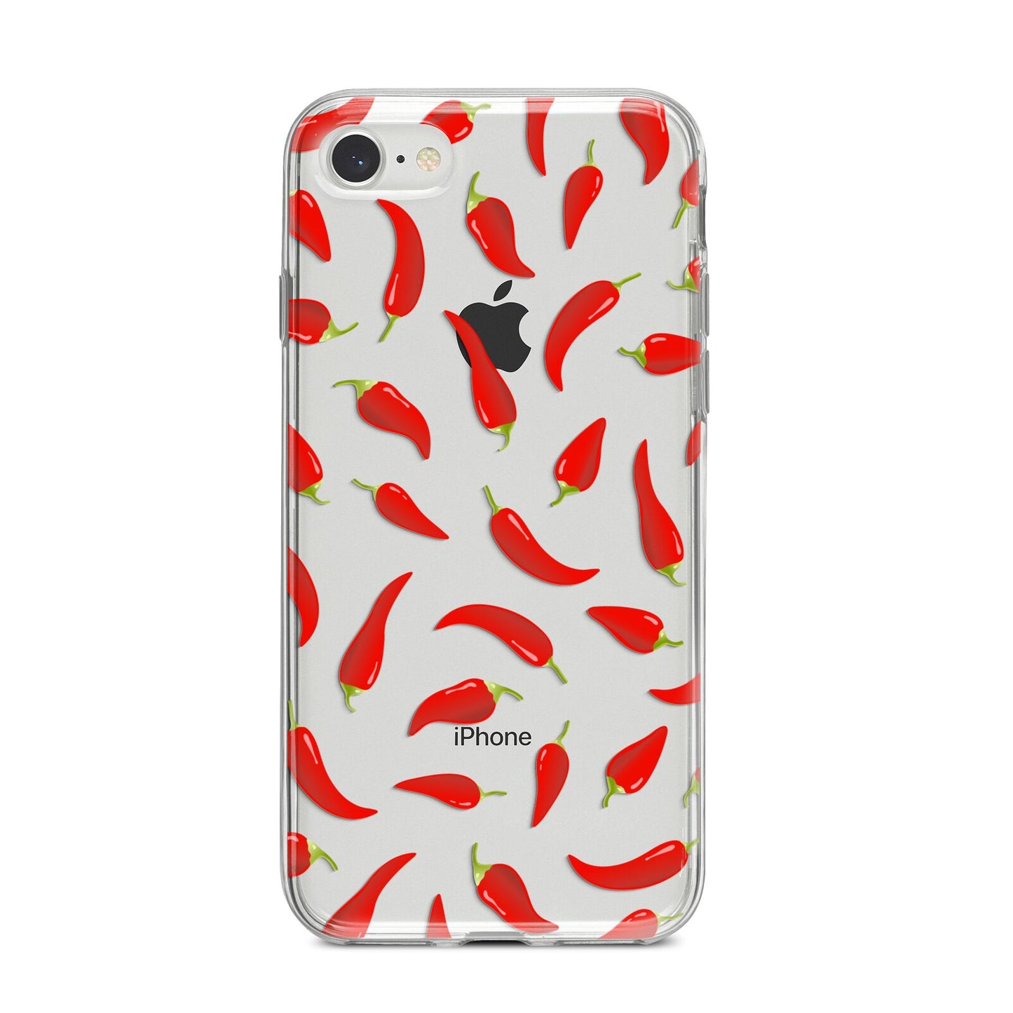 Chilli Pepper iPhone 8 Bumper Case on Silver iPhone
