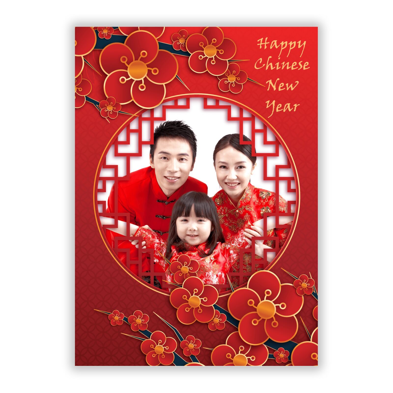 Chinese New Year Personalised Photo A5 Flat Greetings Card