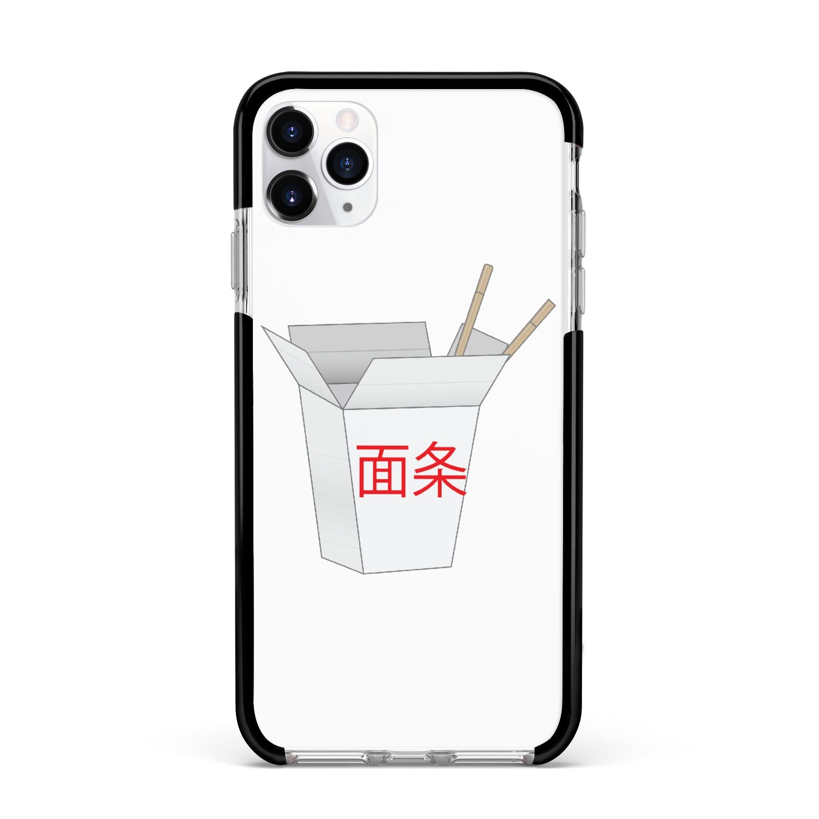Chinese Takeaway Box Apple iPhone 11 Pro Max in Silver with Black Impact Case
