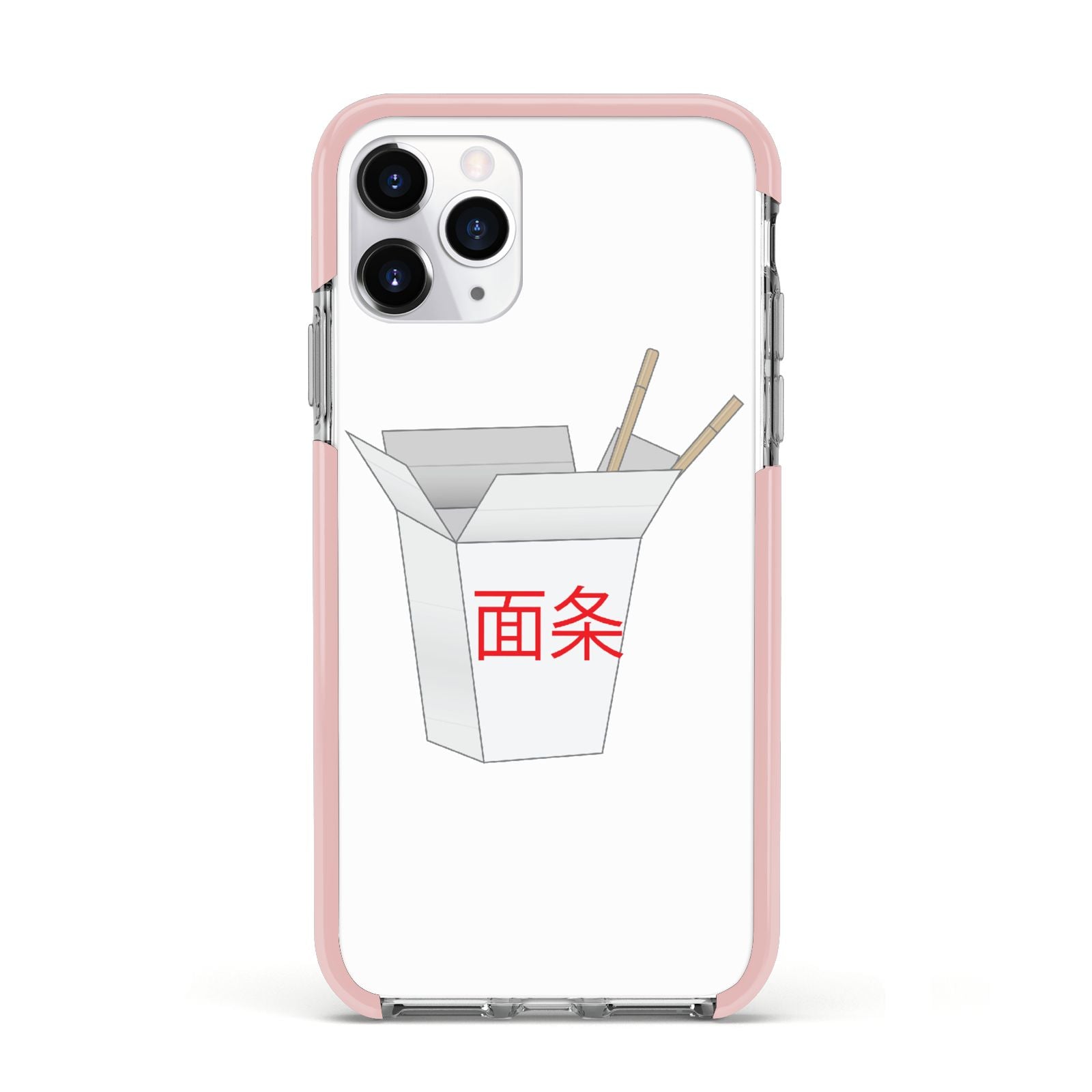 Chinese Takeaway Box Apple iPhone 11 Pro in Silver with Pink Impact Case