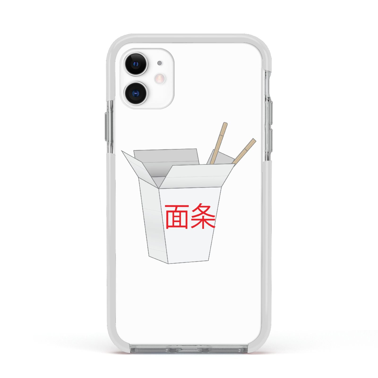 Chinese Takeaway Box Apple iPhone 11 in White with White Impact Case