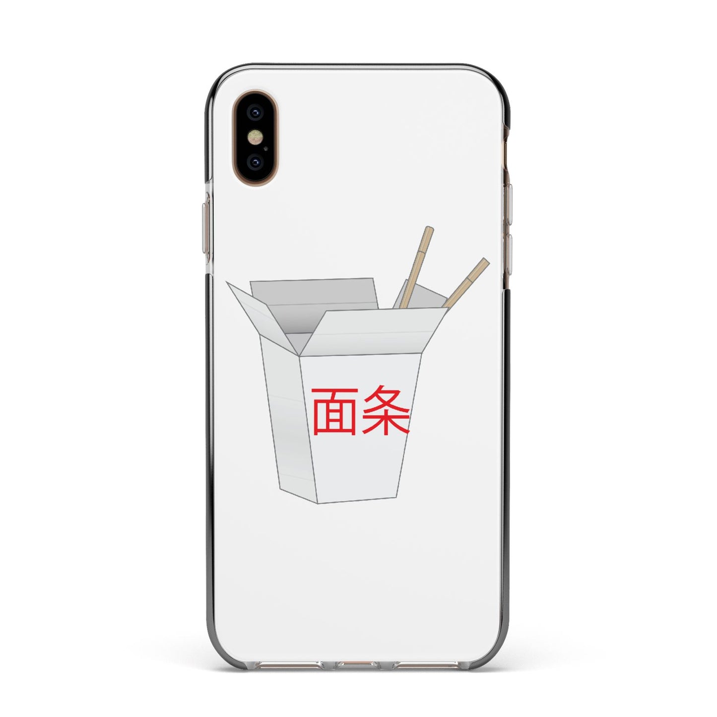 Chinese Takeaway Box Apple iPhone Xs Max Impact Case Black Edge on Gold Phone