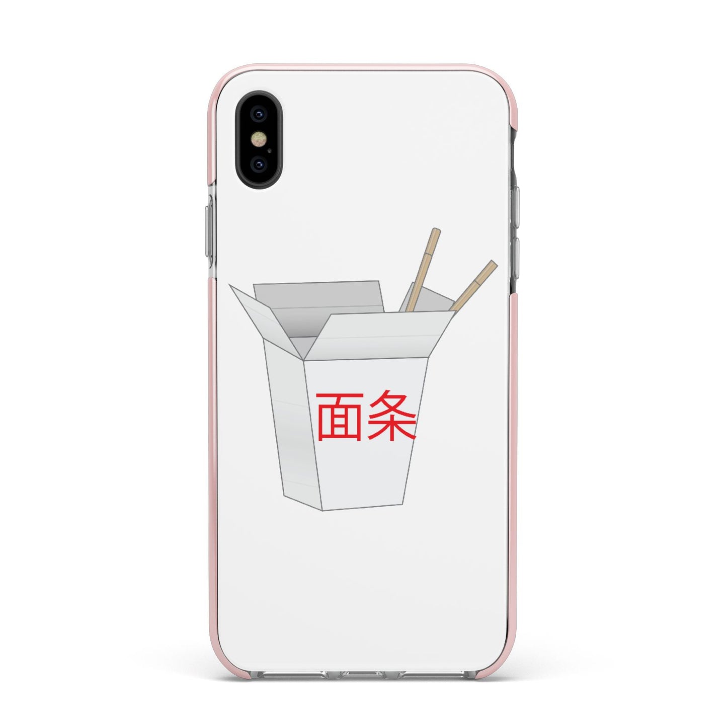 Chinese Takeaway Box Apple iPhone Xs Max Impact Case Pink Edge on Black Phone