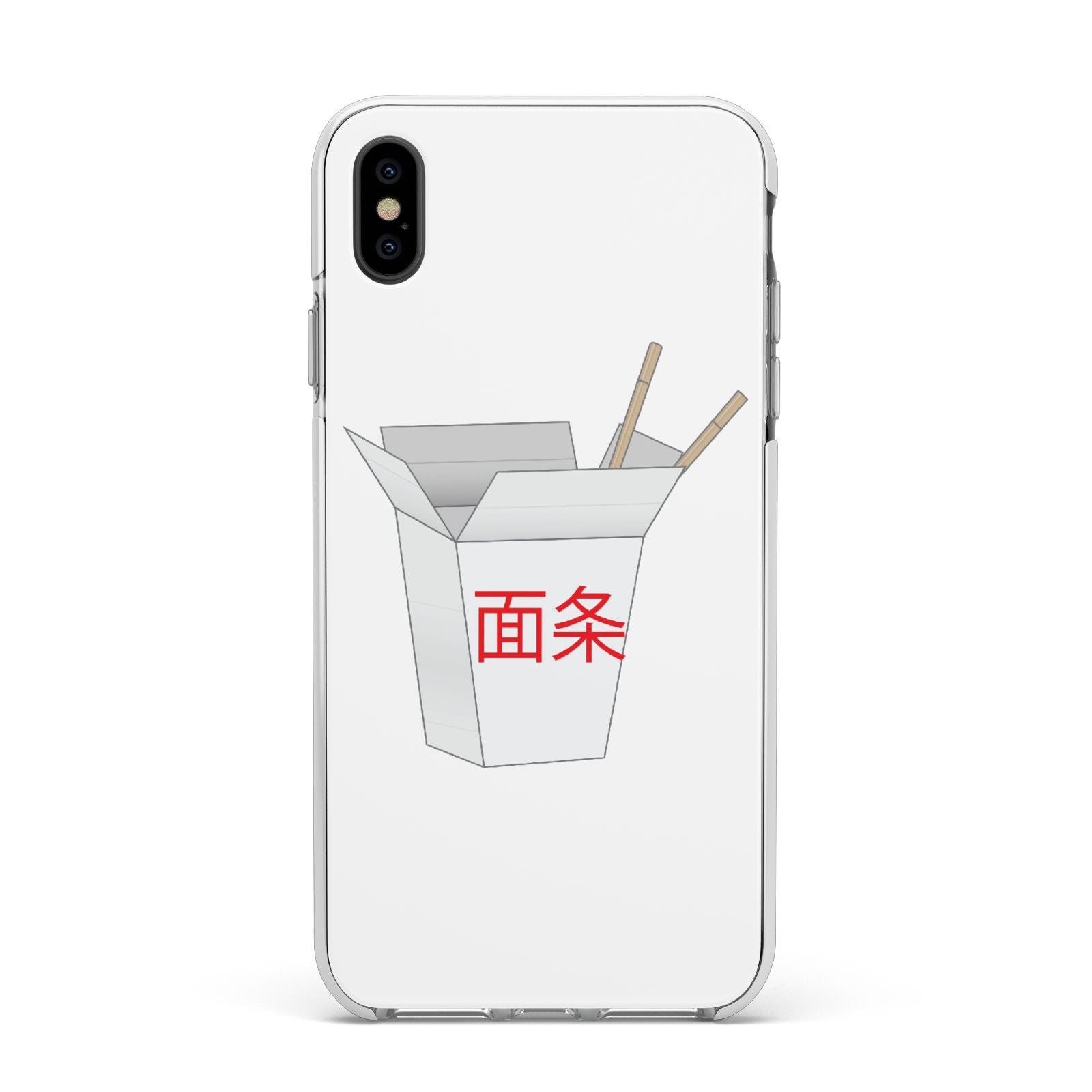 Chinese Takeaway Box Apple iPhone Xs Max Impact Case White Edge on Black Phone