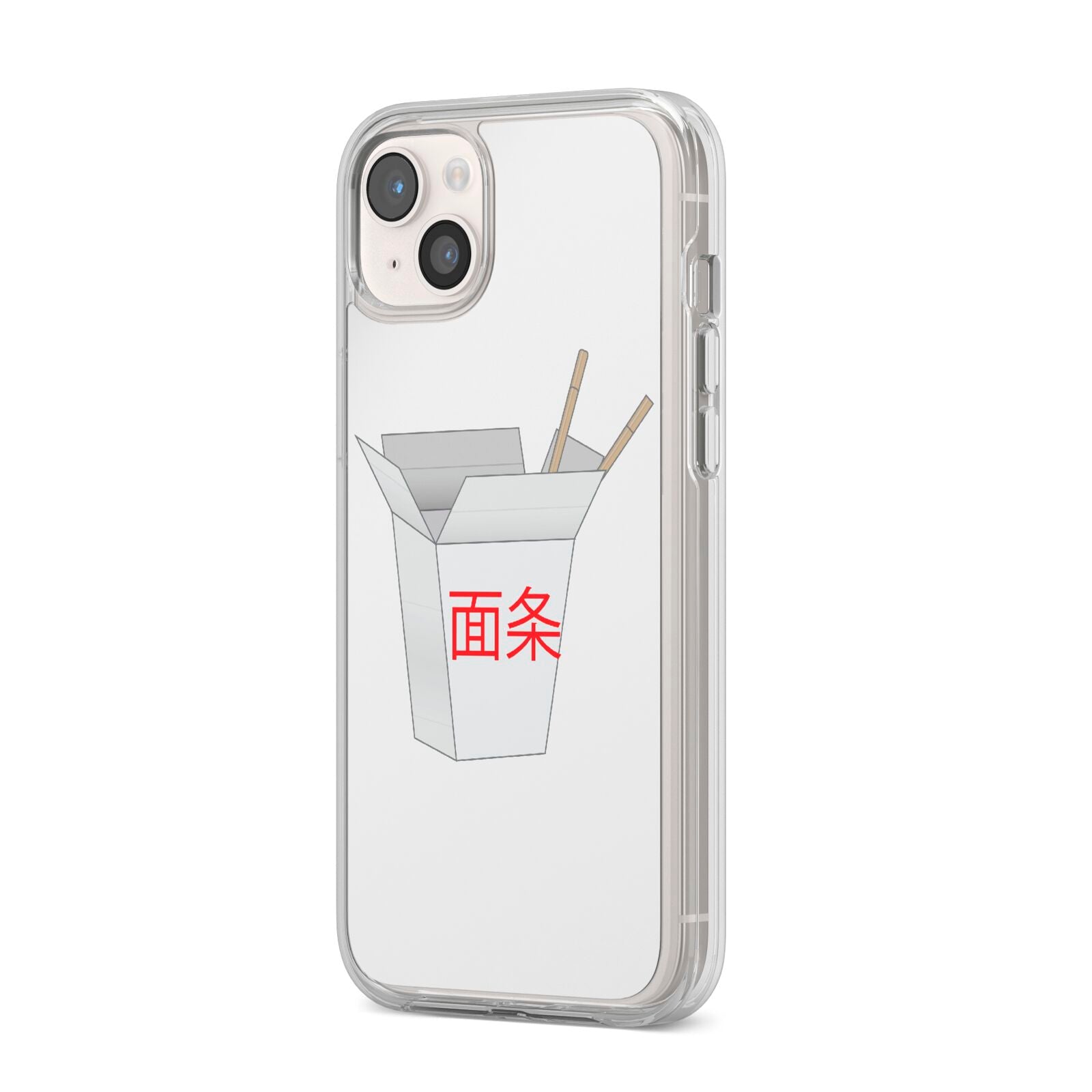 Chinese Takeaway Box iPhone 14 Plus Clear Tough Case Starlight Angled Image