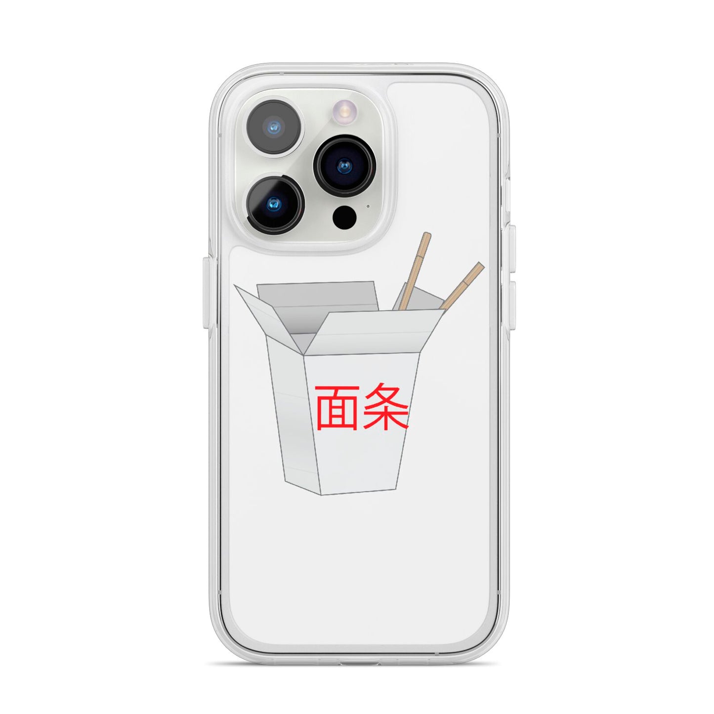 Chinese Takeaway Box iPhone 14 Pro Clear Tough Case Silver
