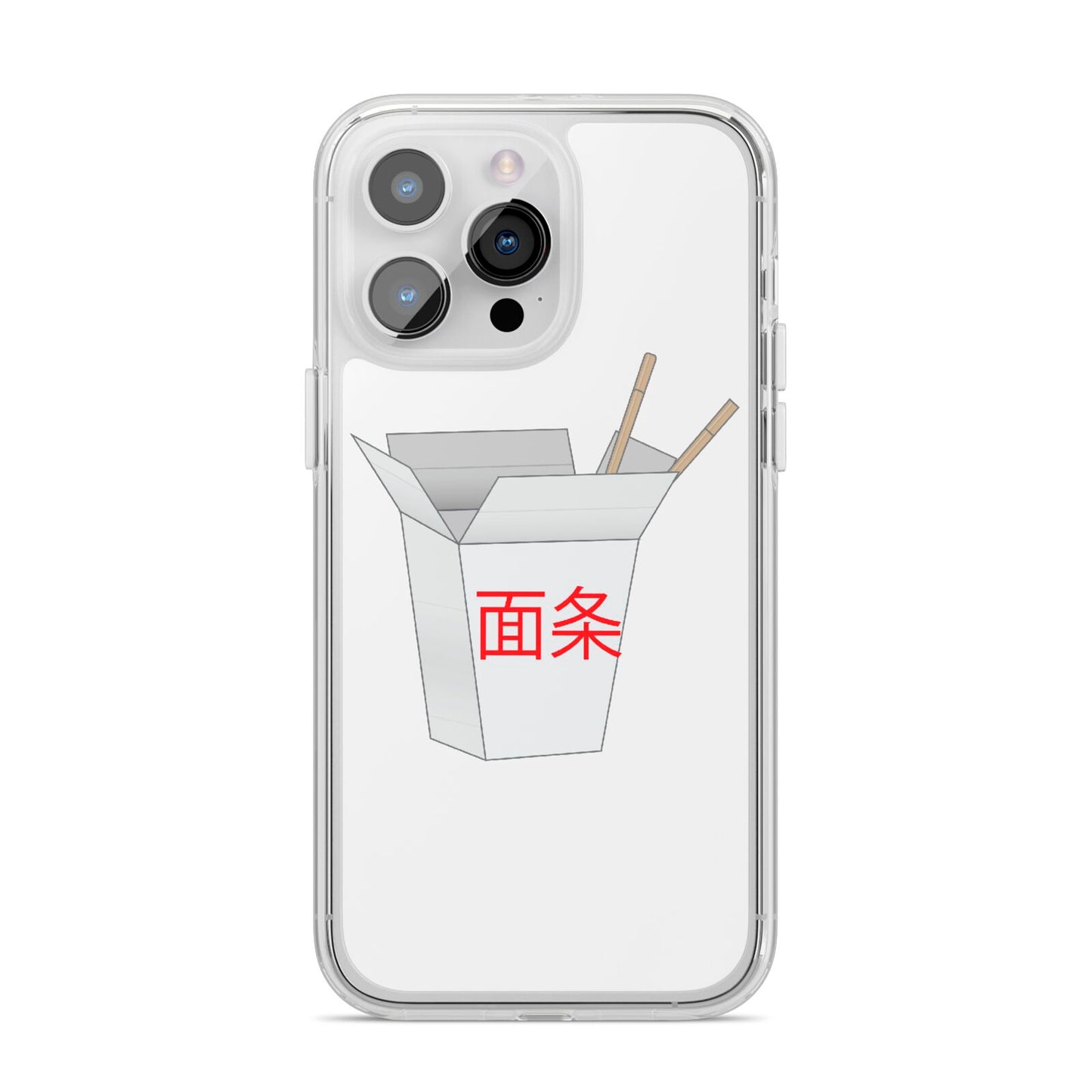 Chinese Takeaway Box iPhone 14 Pro Max Clear Tough Case Silver