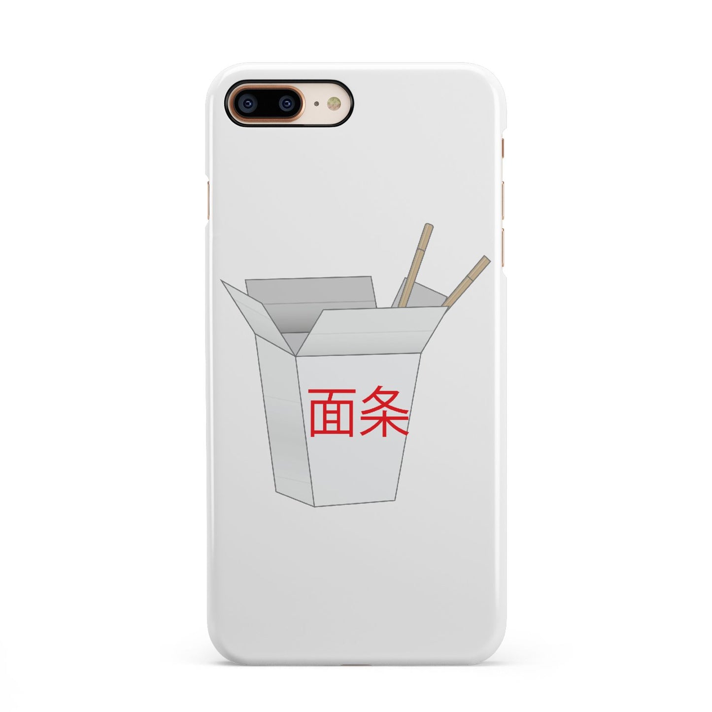Chinese Takeaway Box iPhone 8 Plus 3D Snap Case on Gold Phone
