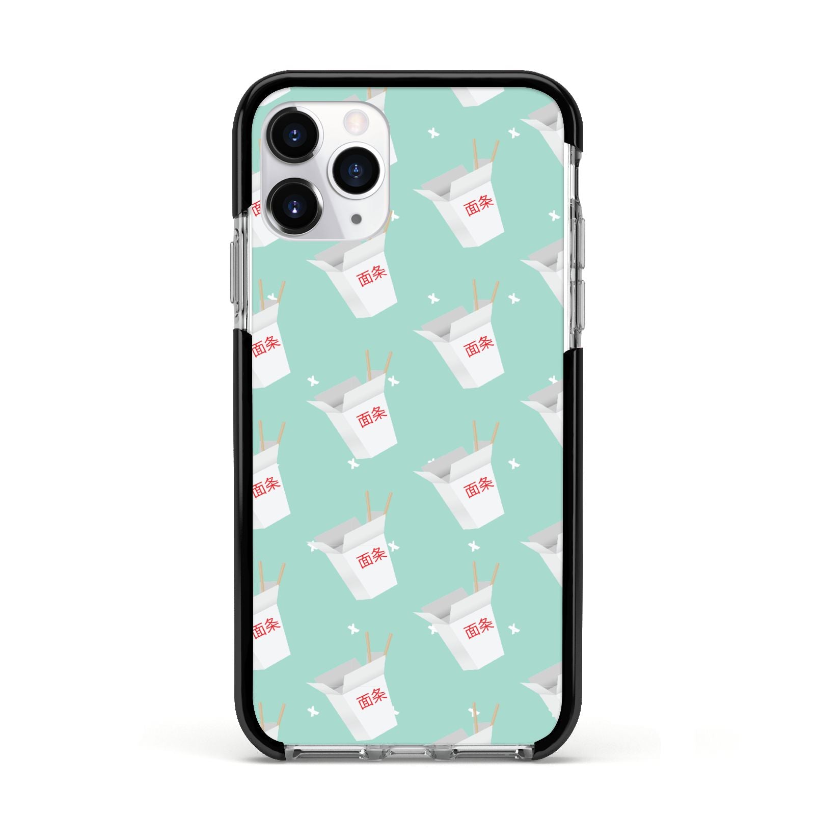 Chinese Takeaway Pattern Apple iPhone 11 Pro in Silver with Black Impact Case