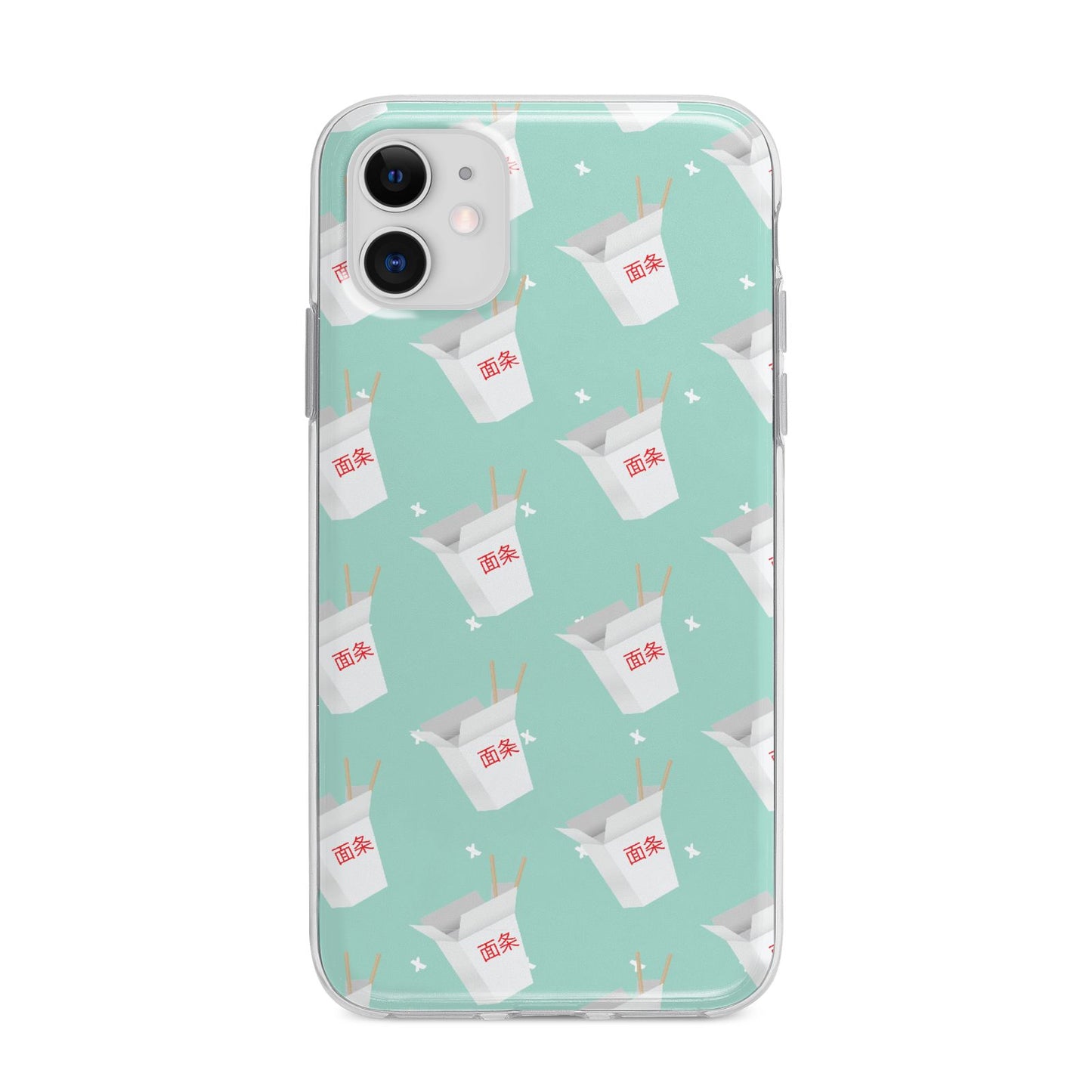 Chinese Takeaway Pattern Apple iPhone 11 in White with Bumper Case