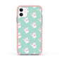 Chinese Takeaway Pattern Apple iPhone 11 in White with Pink Impact Case