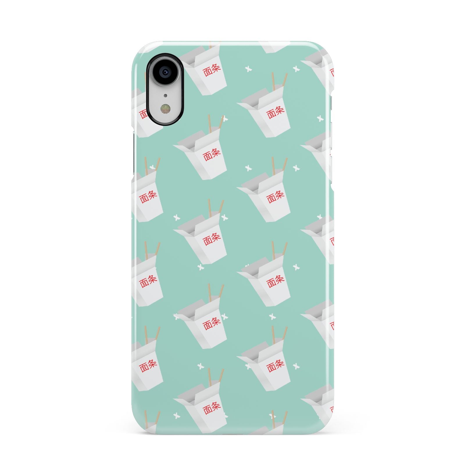 Chinese Takeaway Pattern Apple iPhone XR White 3D Snap Case