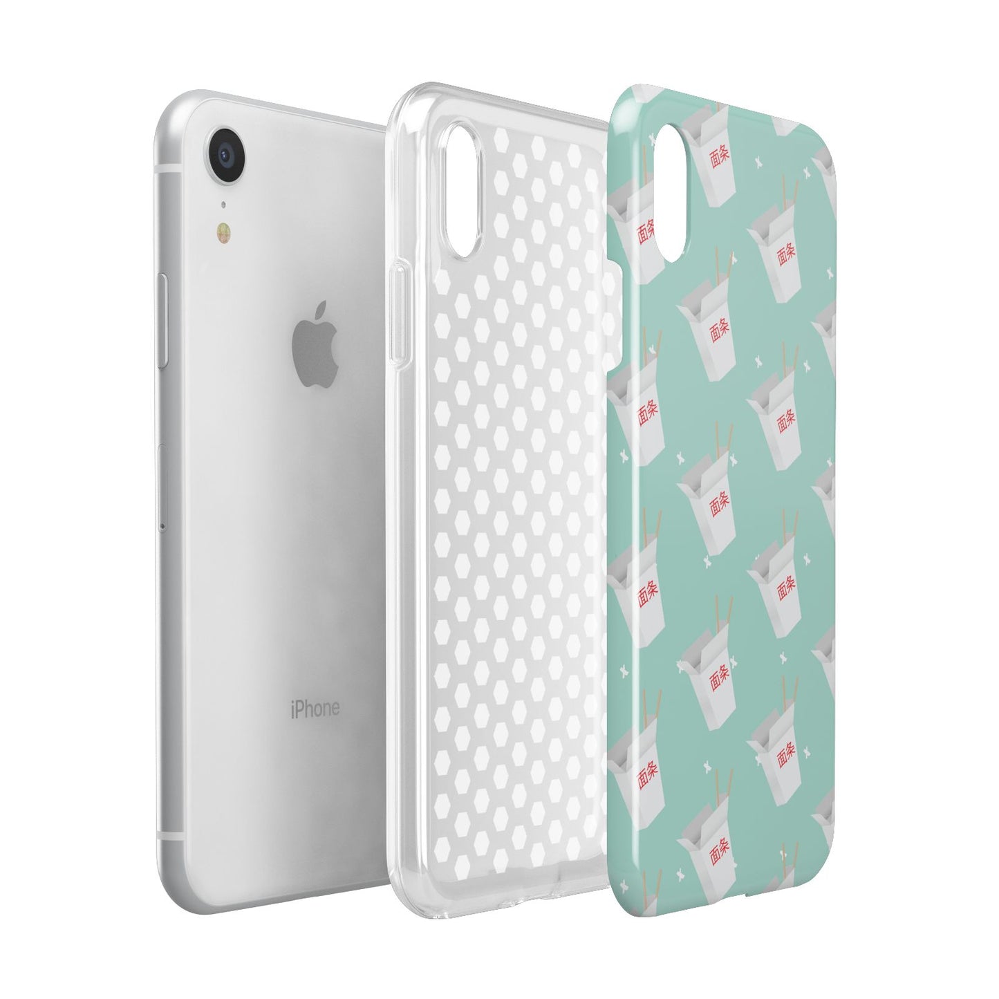 Chinese Takeaway Pattern Apple iPhone XR White 3D Tough Case Expanded view