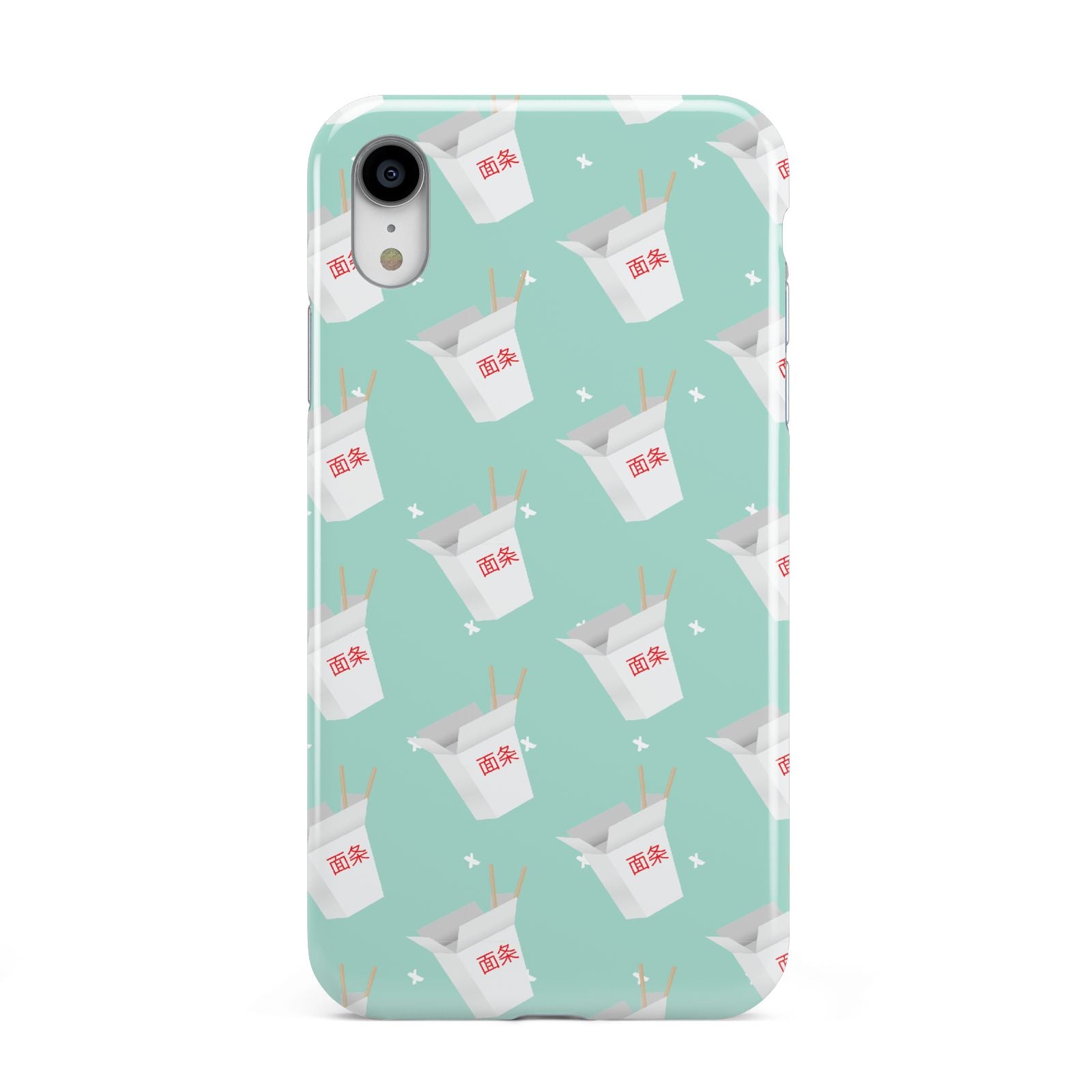 Chinese Takeaway Pattern Apple iPhone XR White 3D Tough Case