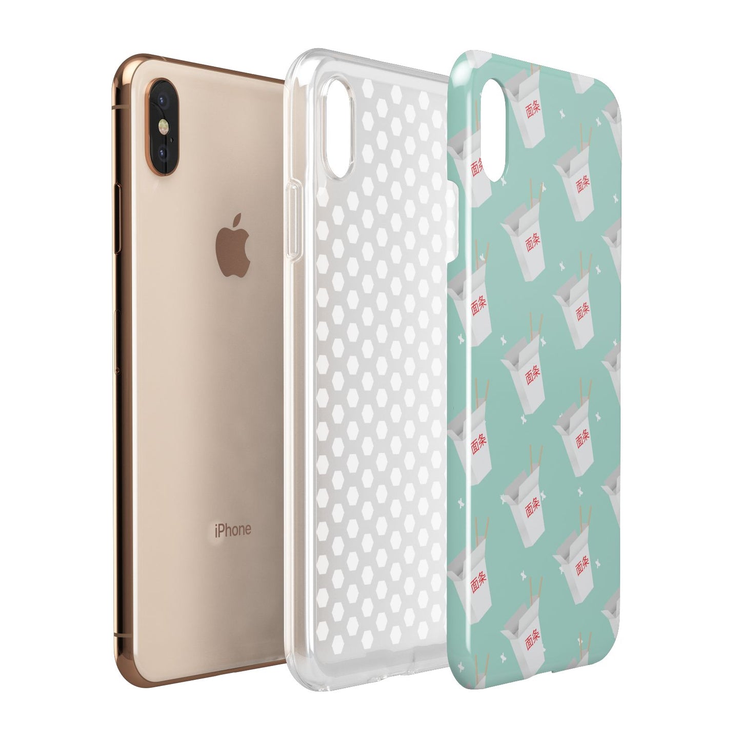 Chinese Takeaway Pattern Apple iPhone Xs Max 3D Tough Case Expanded View