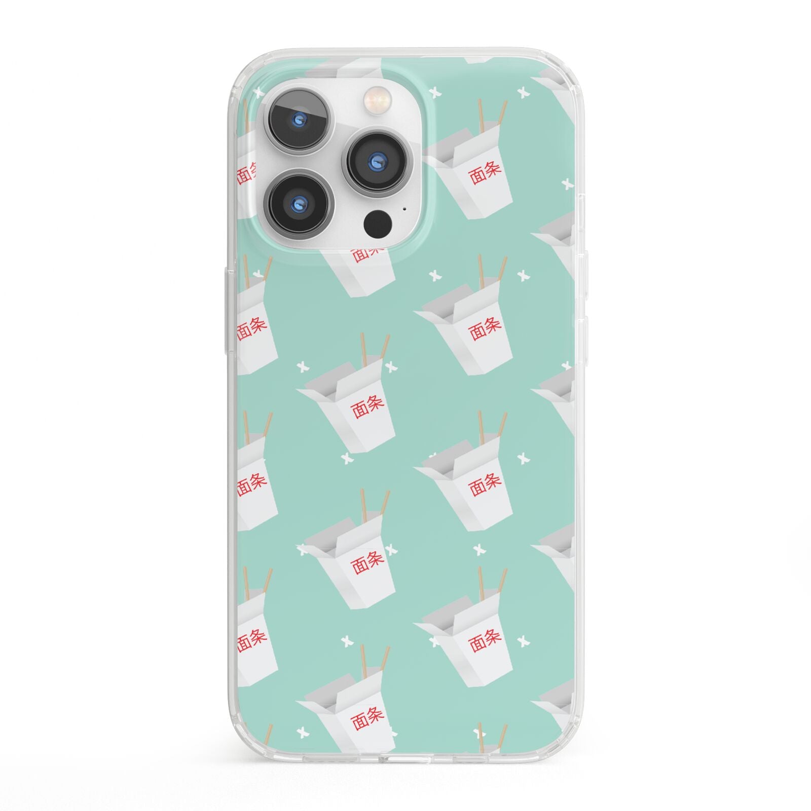 Chinese Takeaway Pattern iPhone 13 Pro Clear Bumper Case