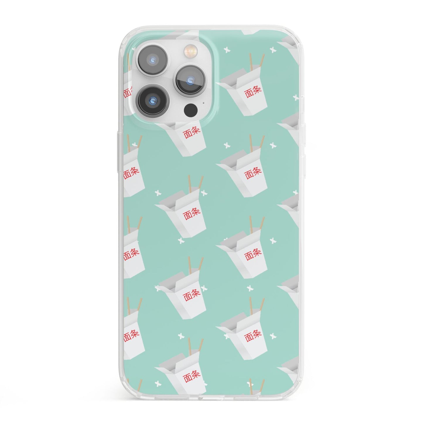 Chinese Takeaway Pattern iPhone 13 Pro Max Clear Bumper Case