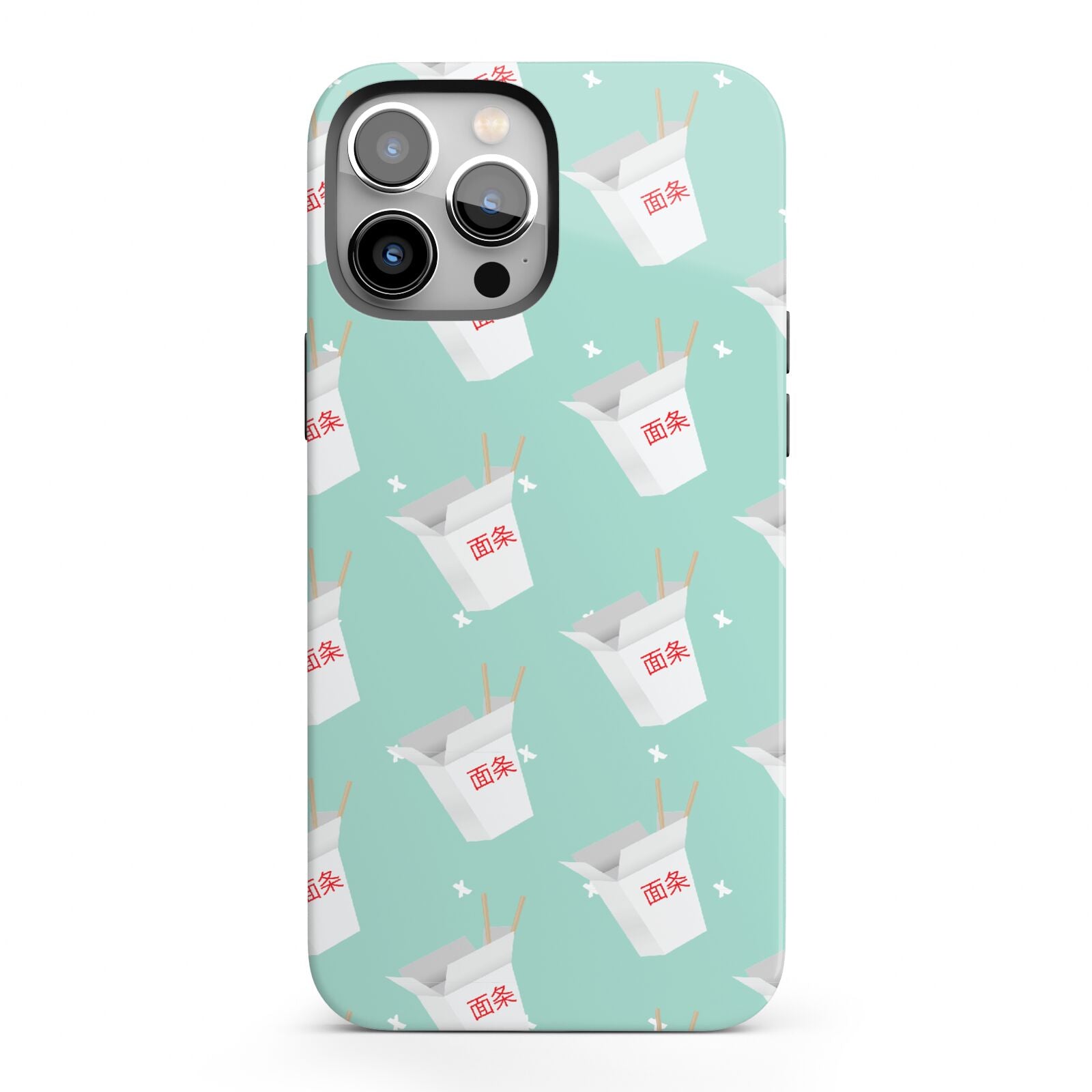 Chinese Takeaway Pattern iPhone 13 Pro Max Full Wrap 3D Tough Case
