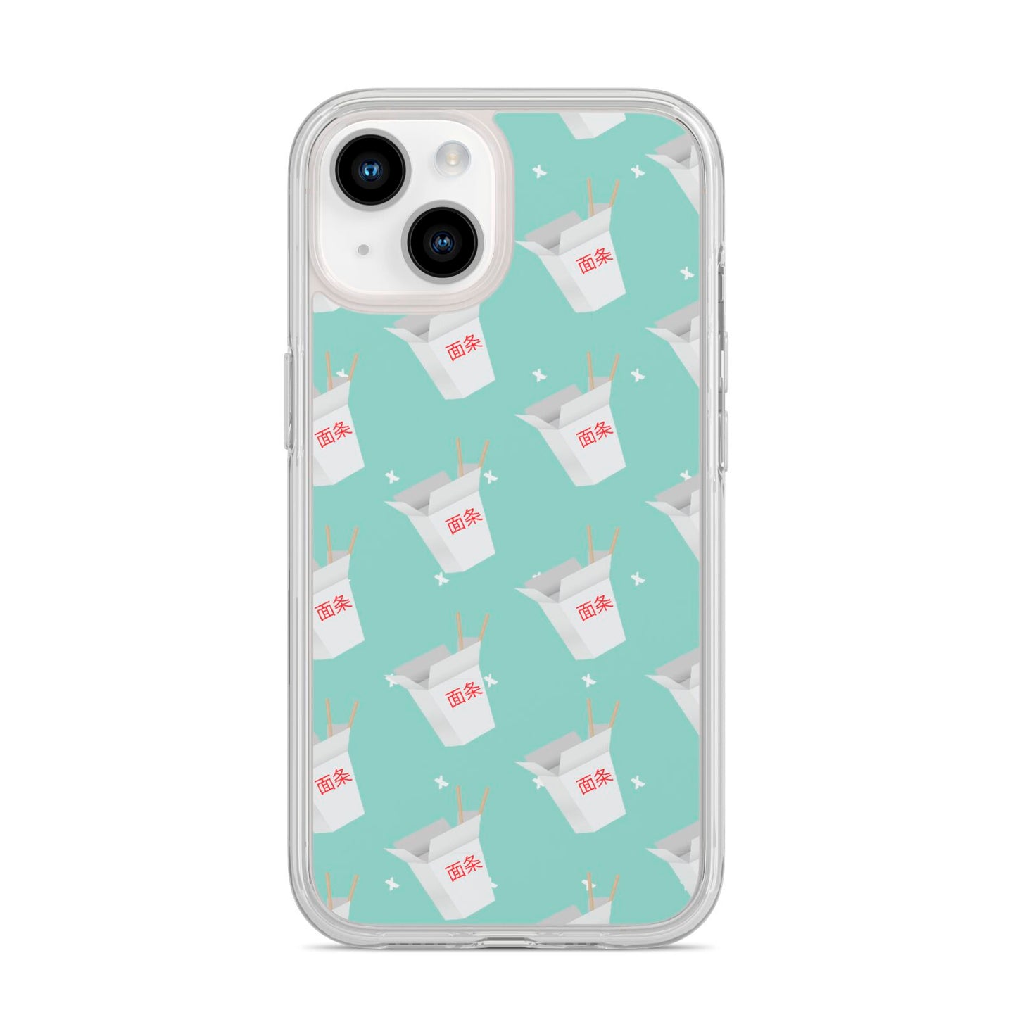 Chinese Takeaway Pattern iPhone 14 Clear Tough Case Starlight