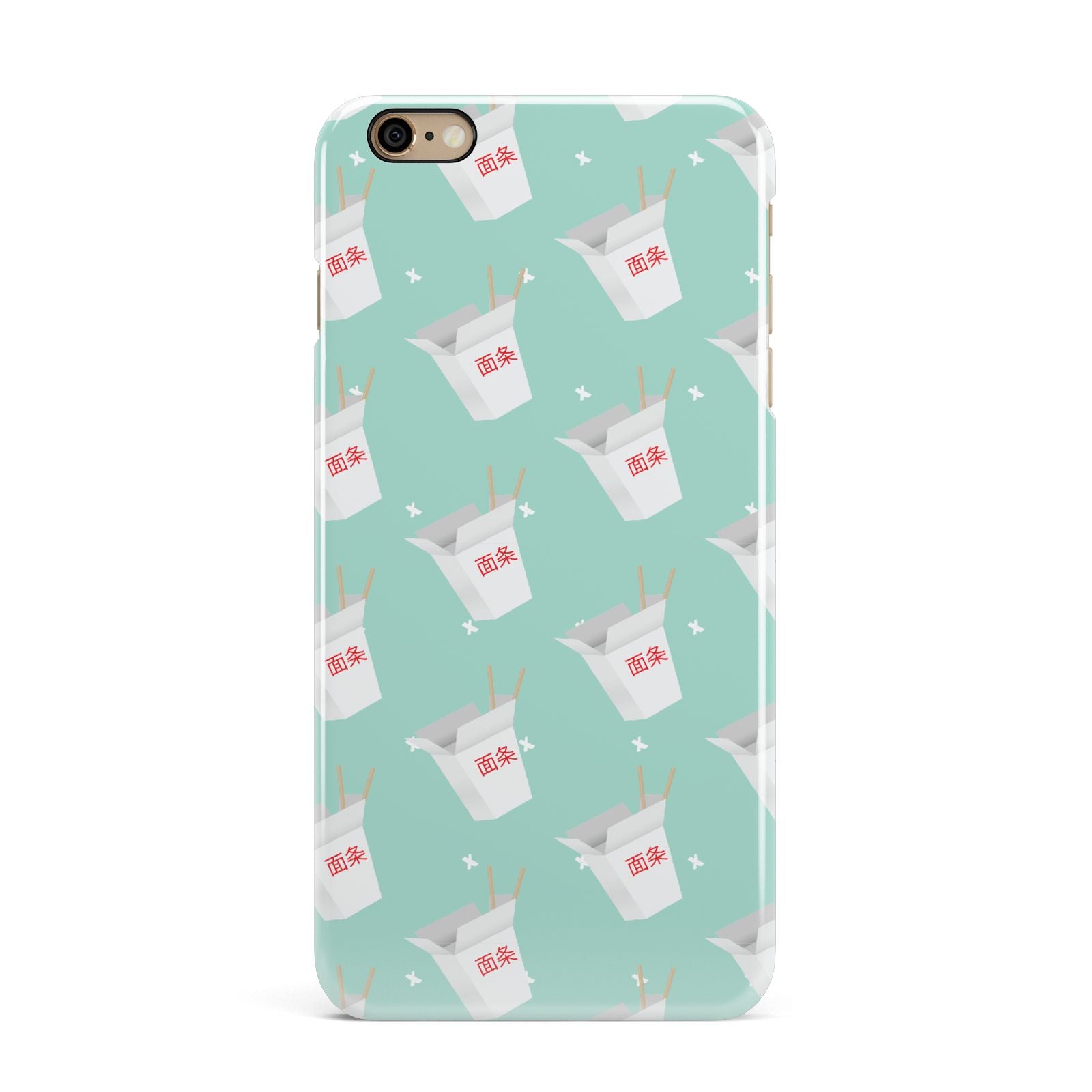 Chinese Takeaway Pattern iPhone 6 Plus 3D Snap Case on Gold Phone