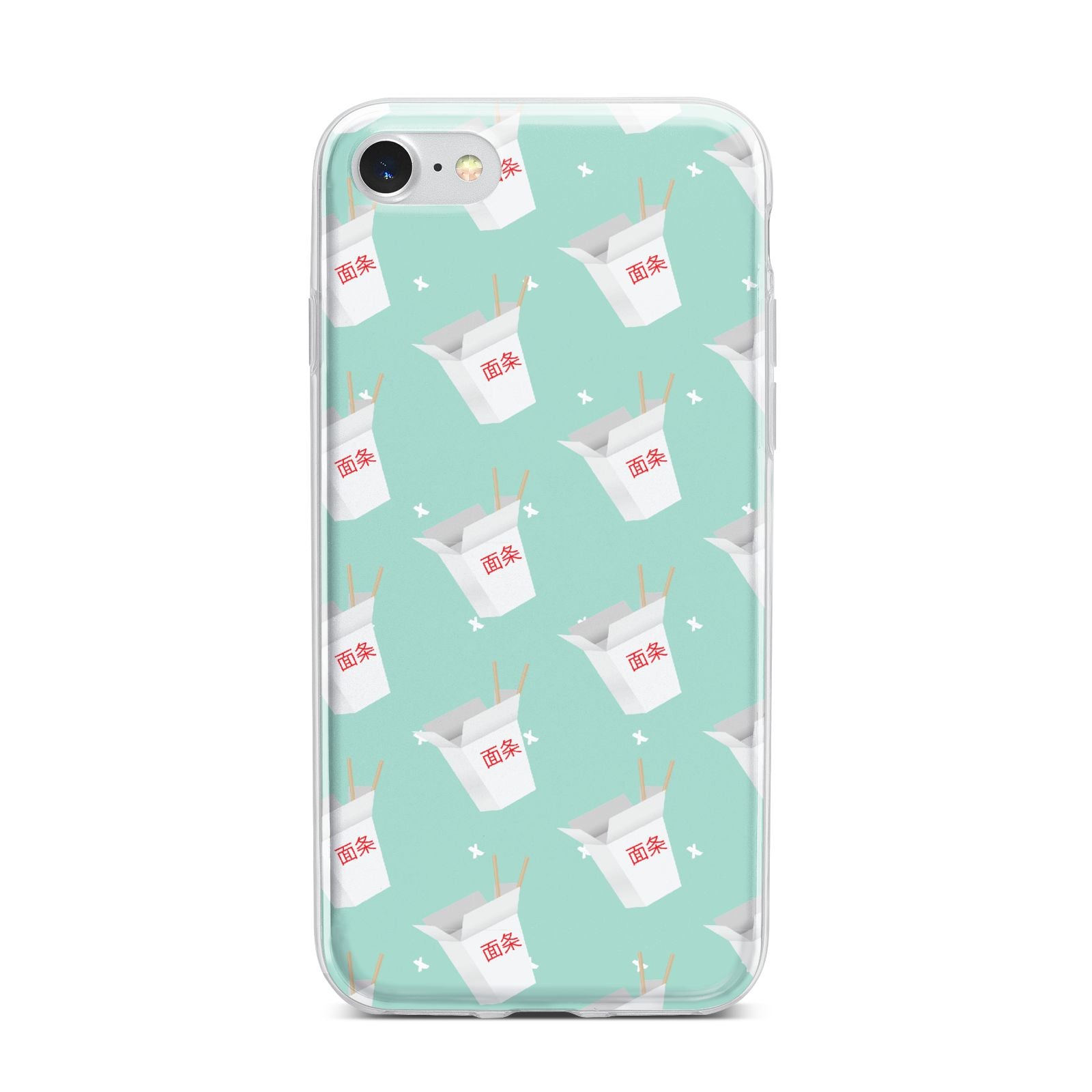 Chinese Takeaway Pattern iPhone 7 Bumper Case on Silver iPhone