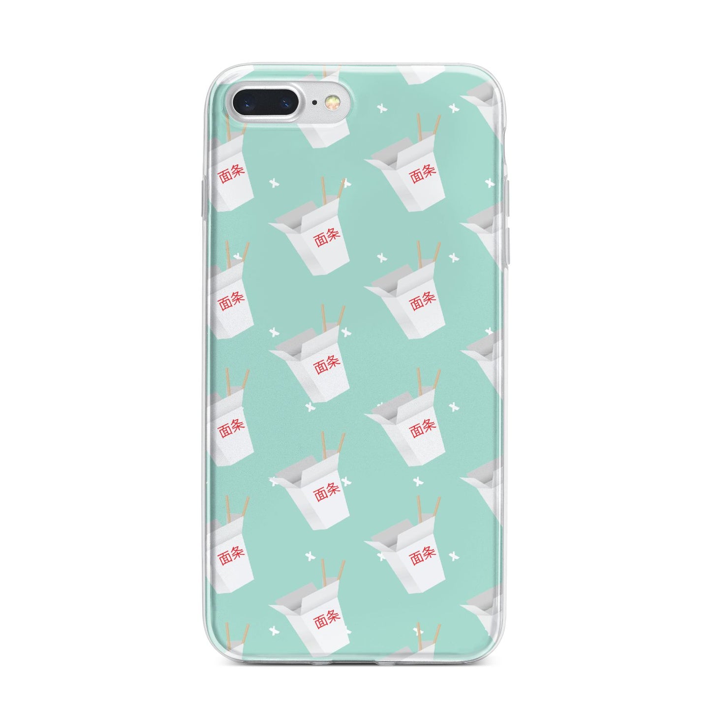 Chinese Takeaway Pattern iPhone 7 Plus Bumper Case on Silver iPhone