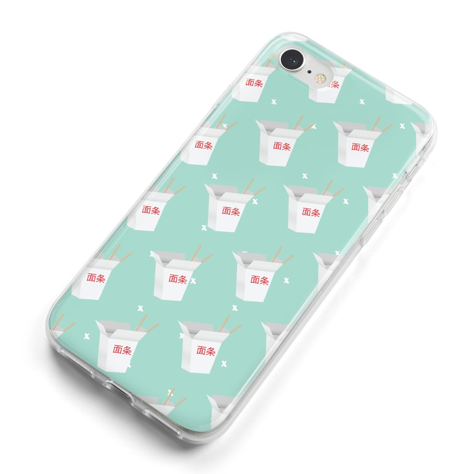 Chinese Takeaway Pattern iPhone 8 Bumper Case on Silver iPhone Alternative Image