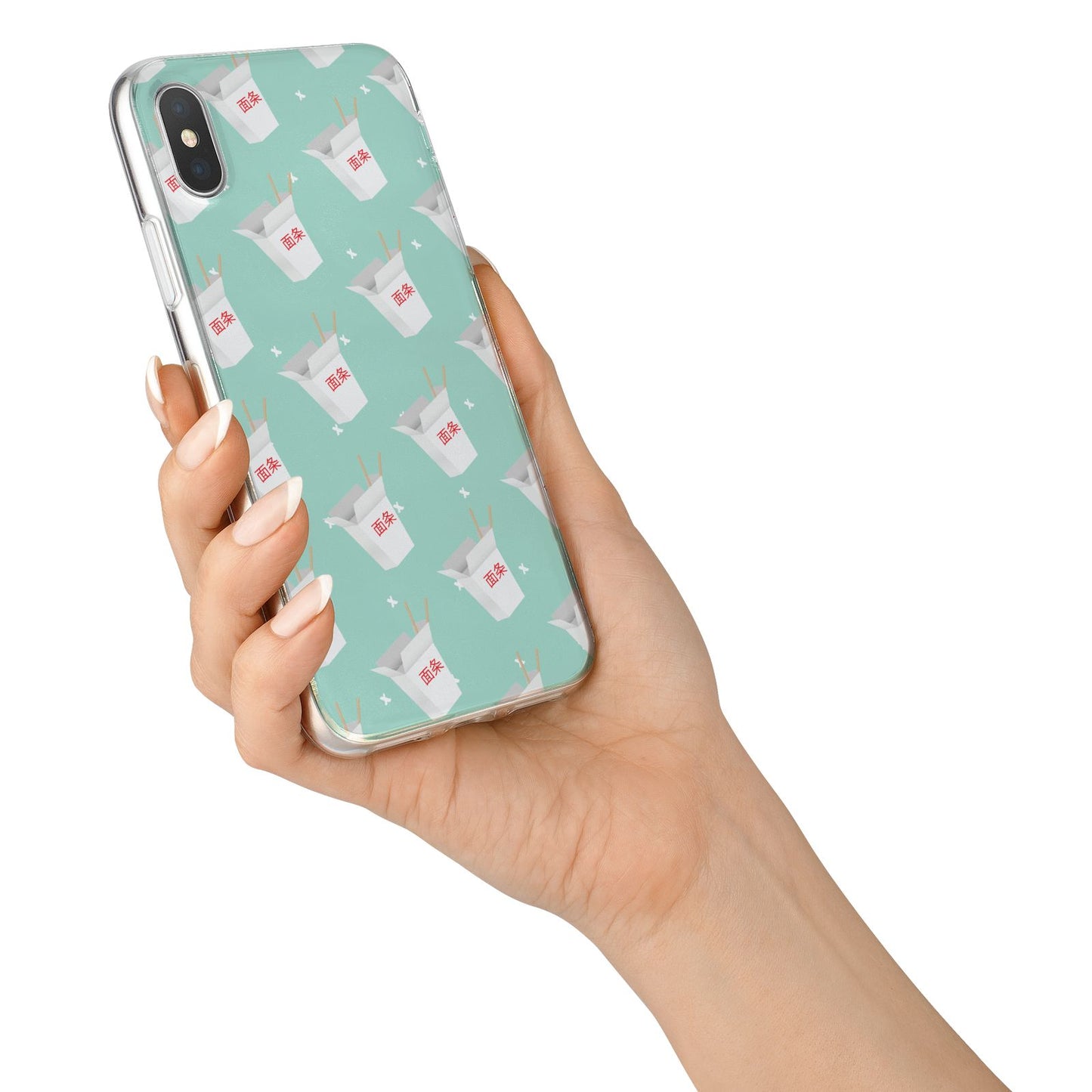 Chinese Takeaway Pattern iPhone X Bumper Case on Silver iPhone Alternative Image 2