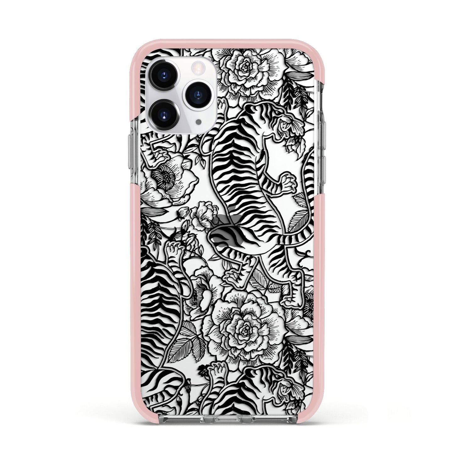 Chinese Tiger Apple iPhone 11 Pro in Silver with Pink Impact Case