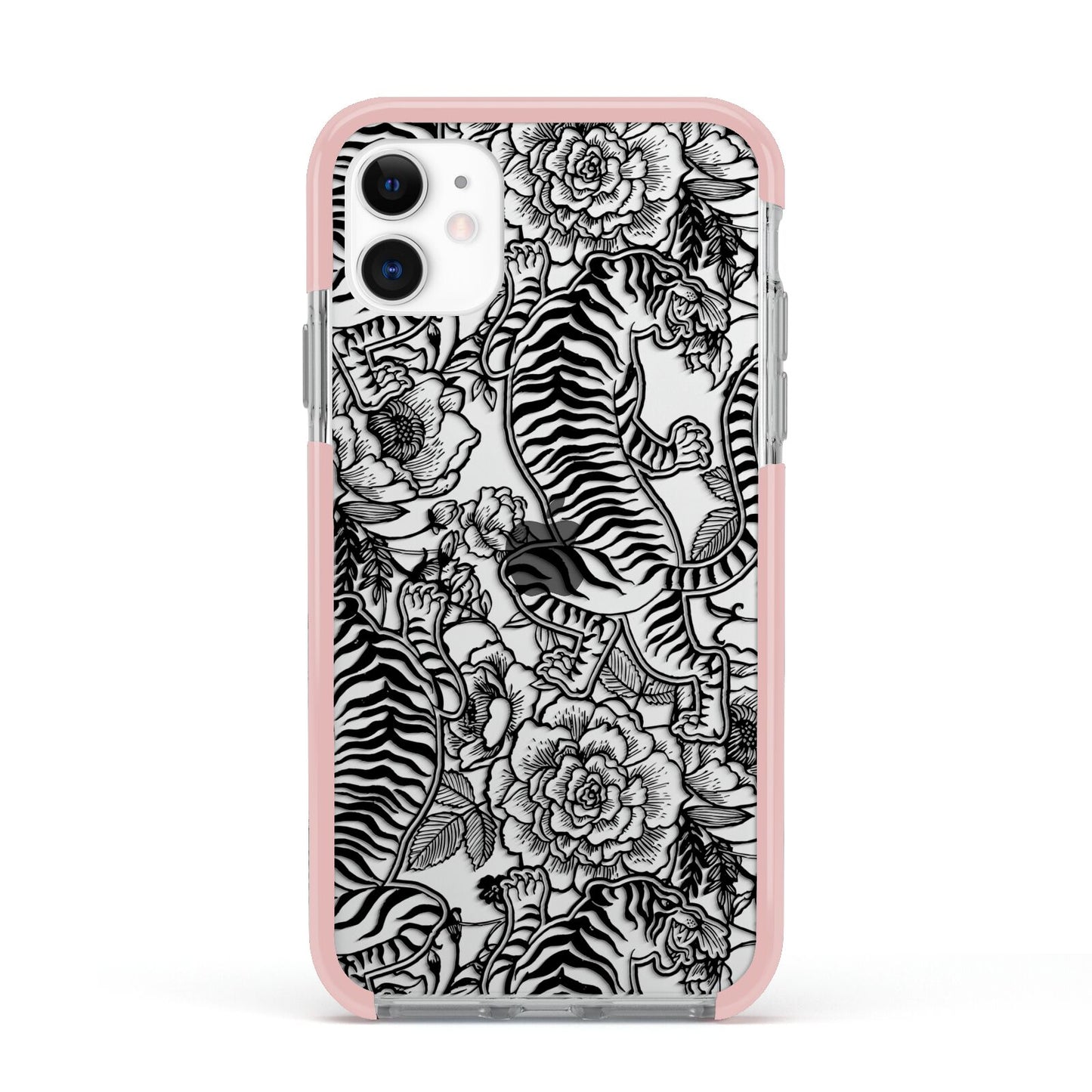 Chinese Tiger Apple iPhone 11 in White with Pink Impact Case