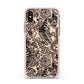 Chinese Tiger Apple iPhone Xs Impact Case Pink Edge on Gold Phone